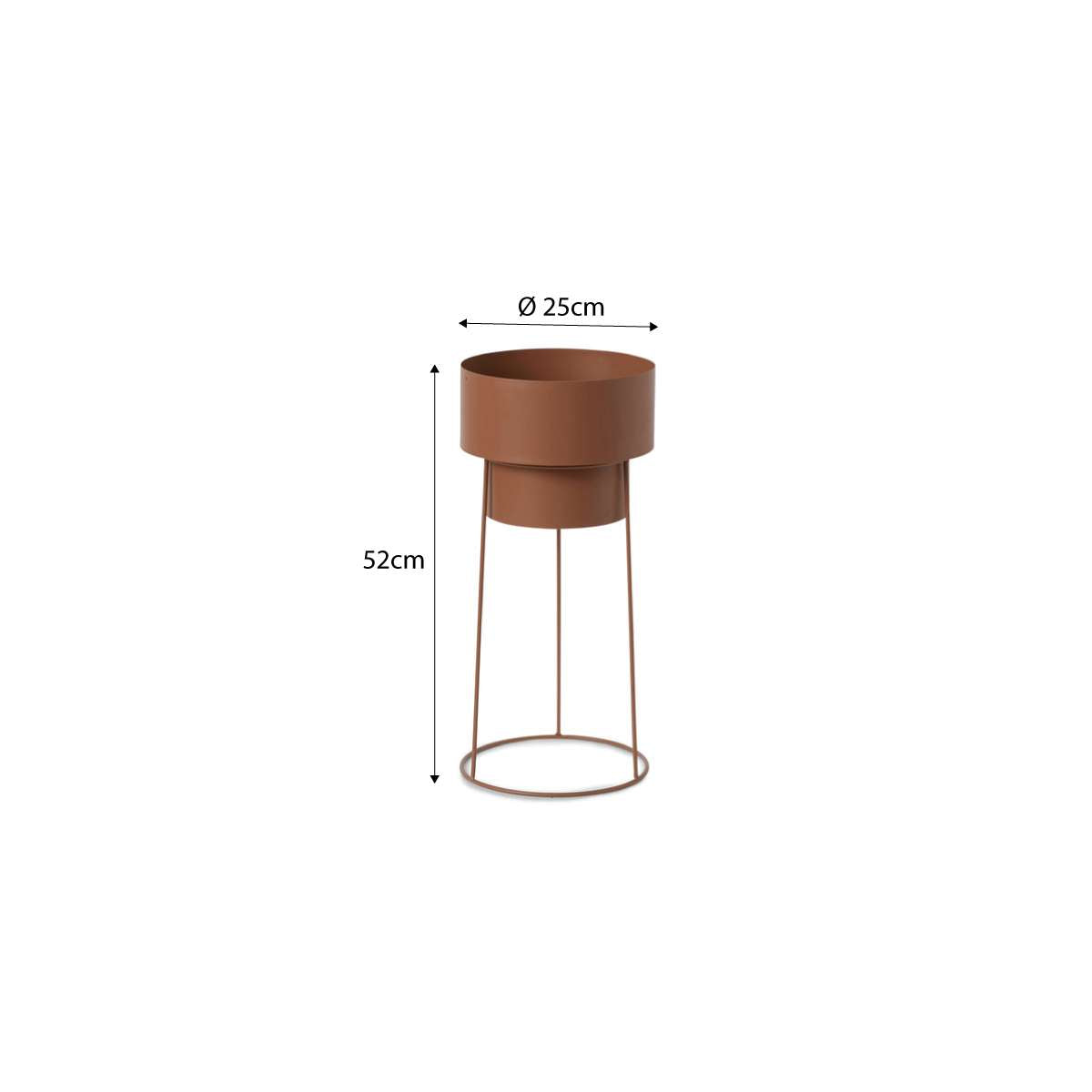 Constance Metal Plant Stand - Terracotta - Short