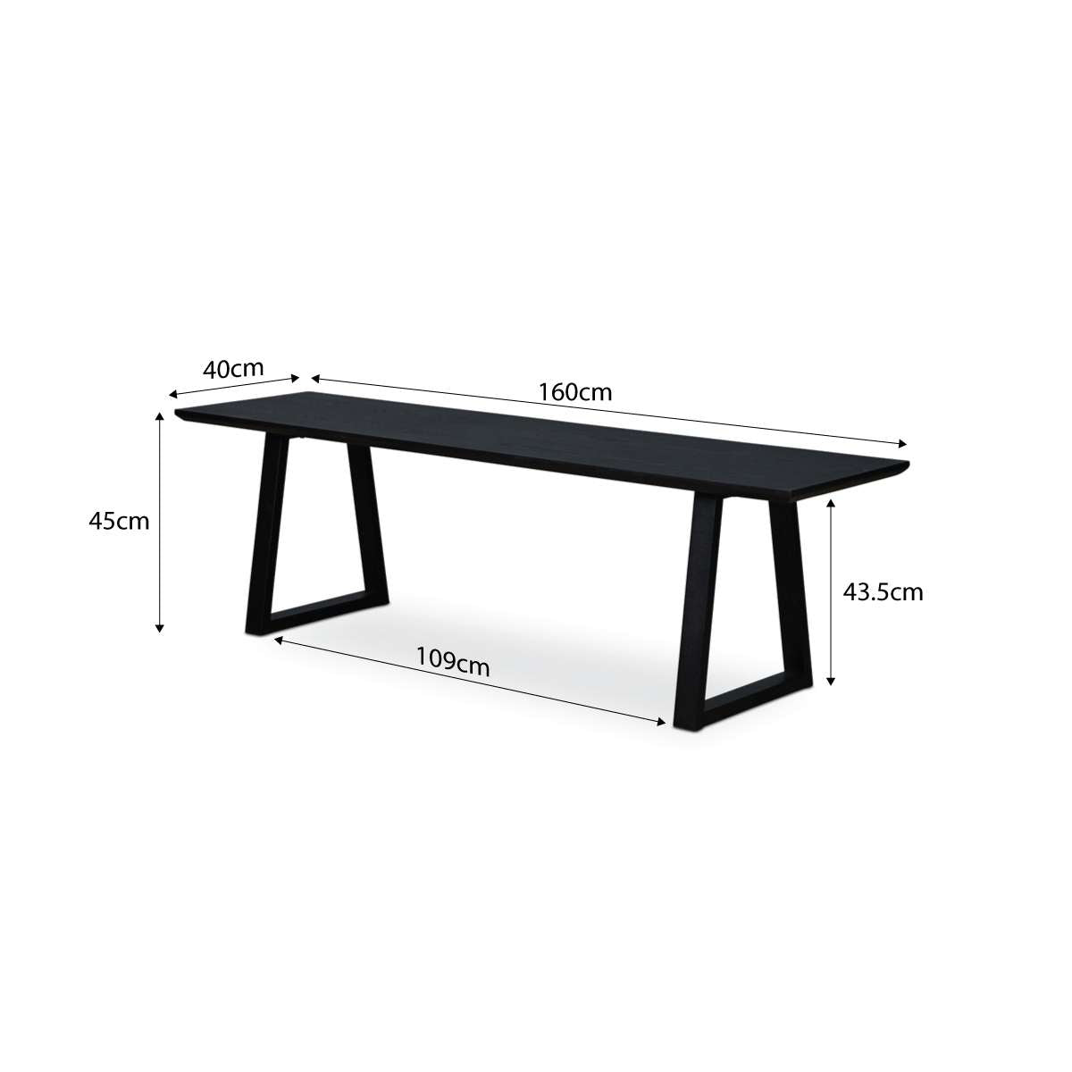 Zander Bench Seat - Black