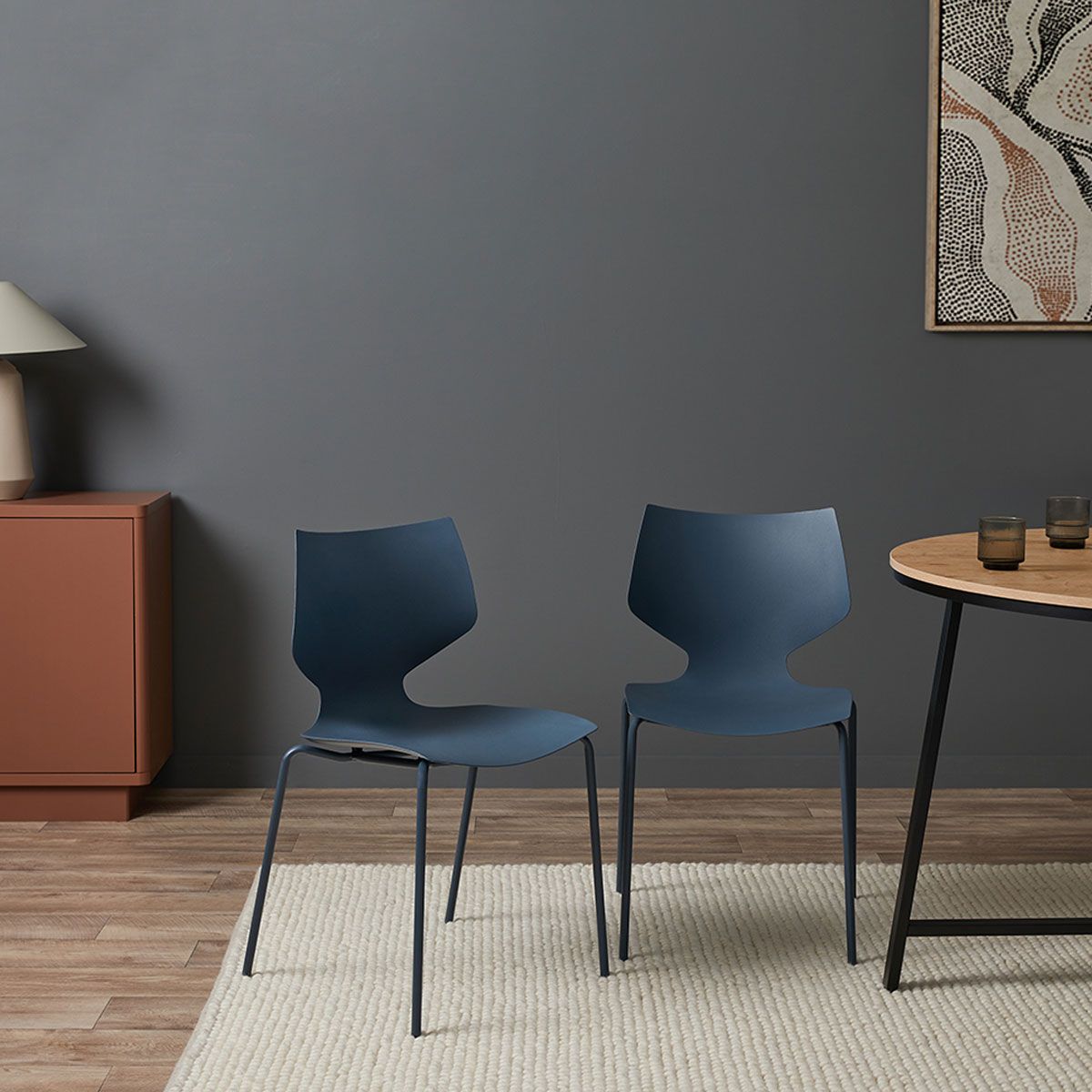 Pia Dining Chair - Set of 2 - Steel
