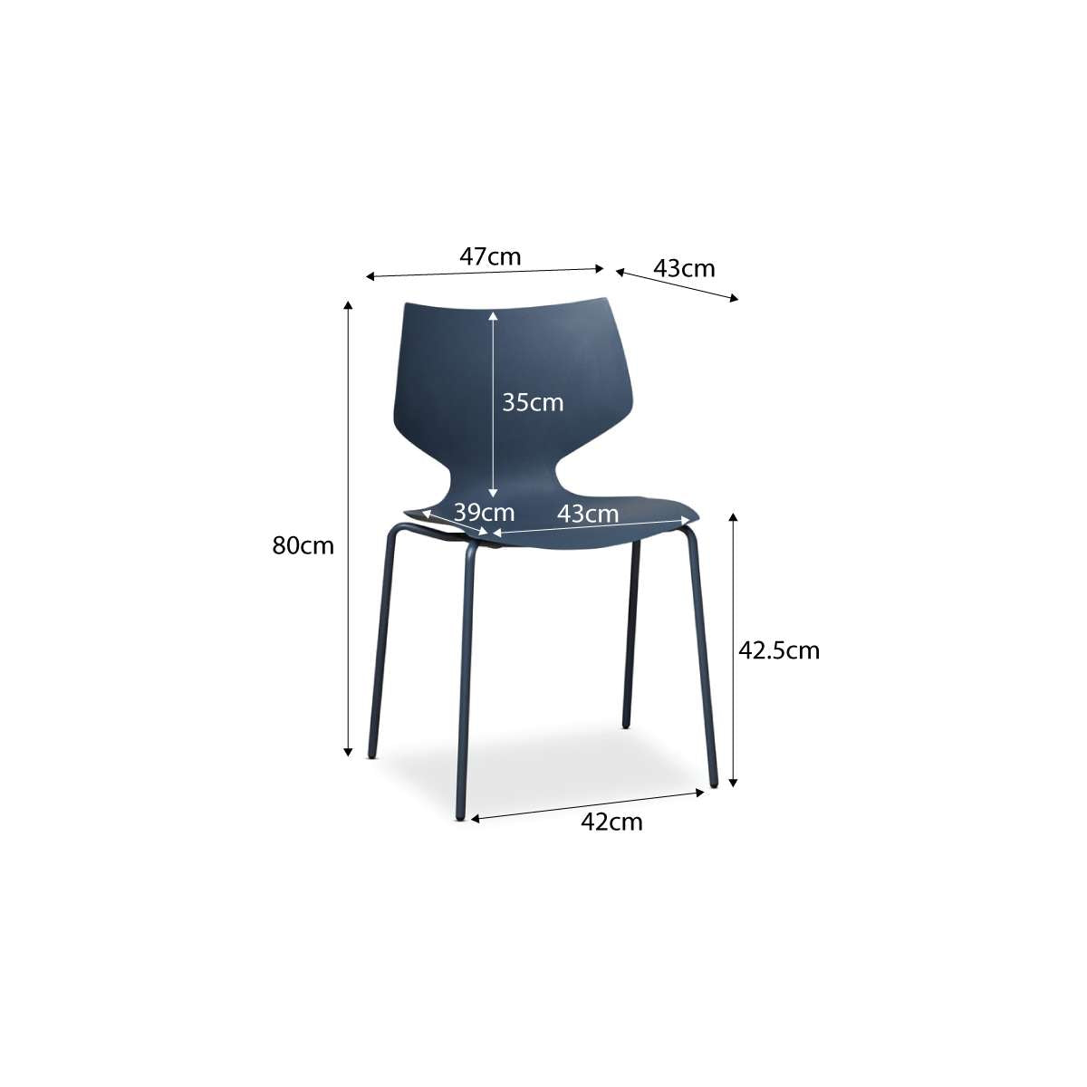 Pia Dining Chair - Set of 2 - Steel