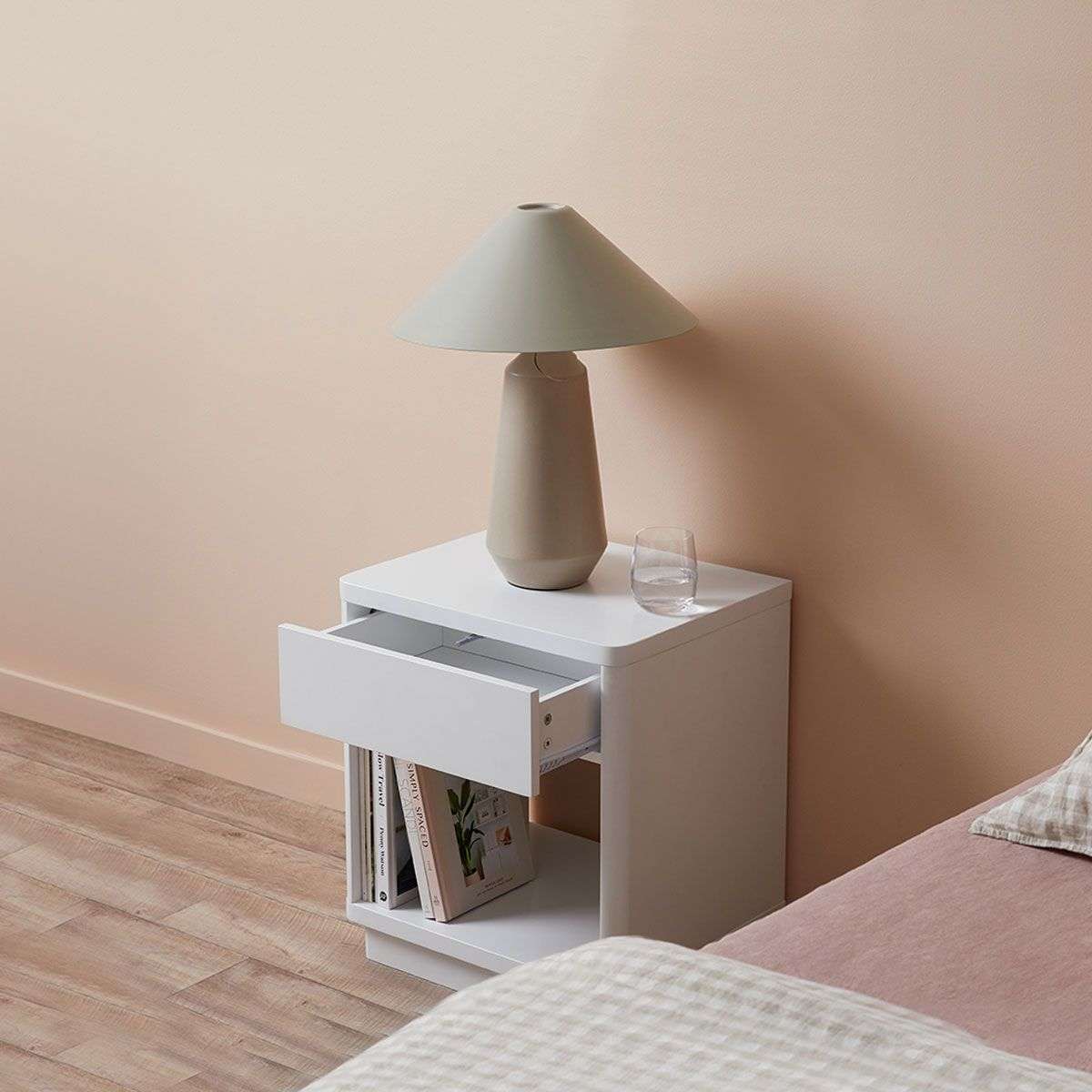 Oslo Bedside Table - White