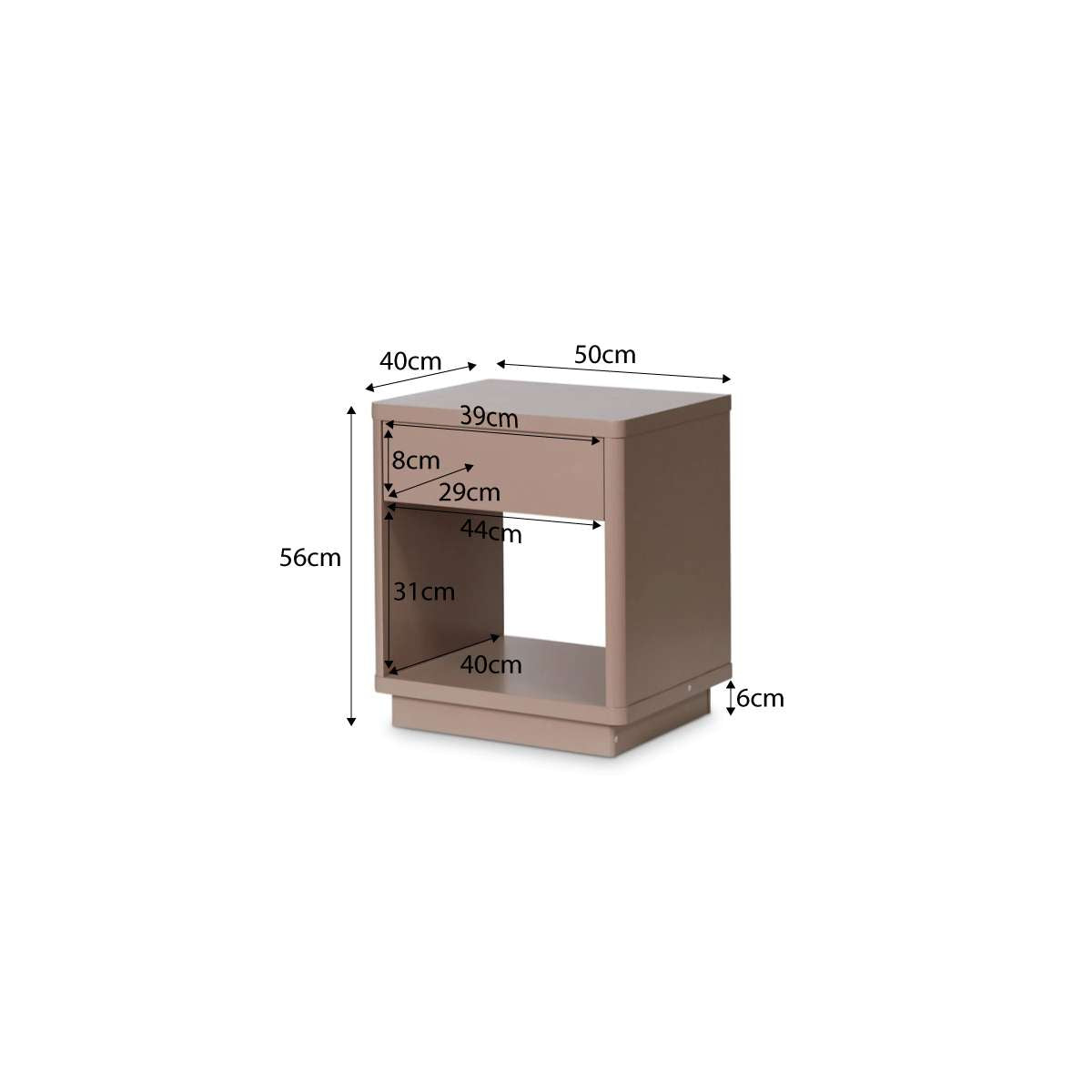 Oslo Bedside Table - Sand