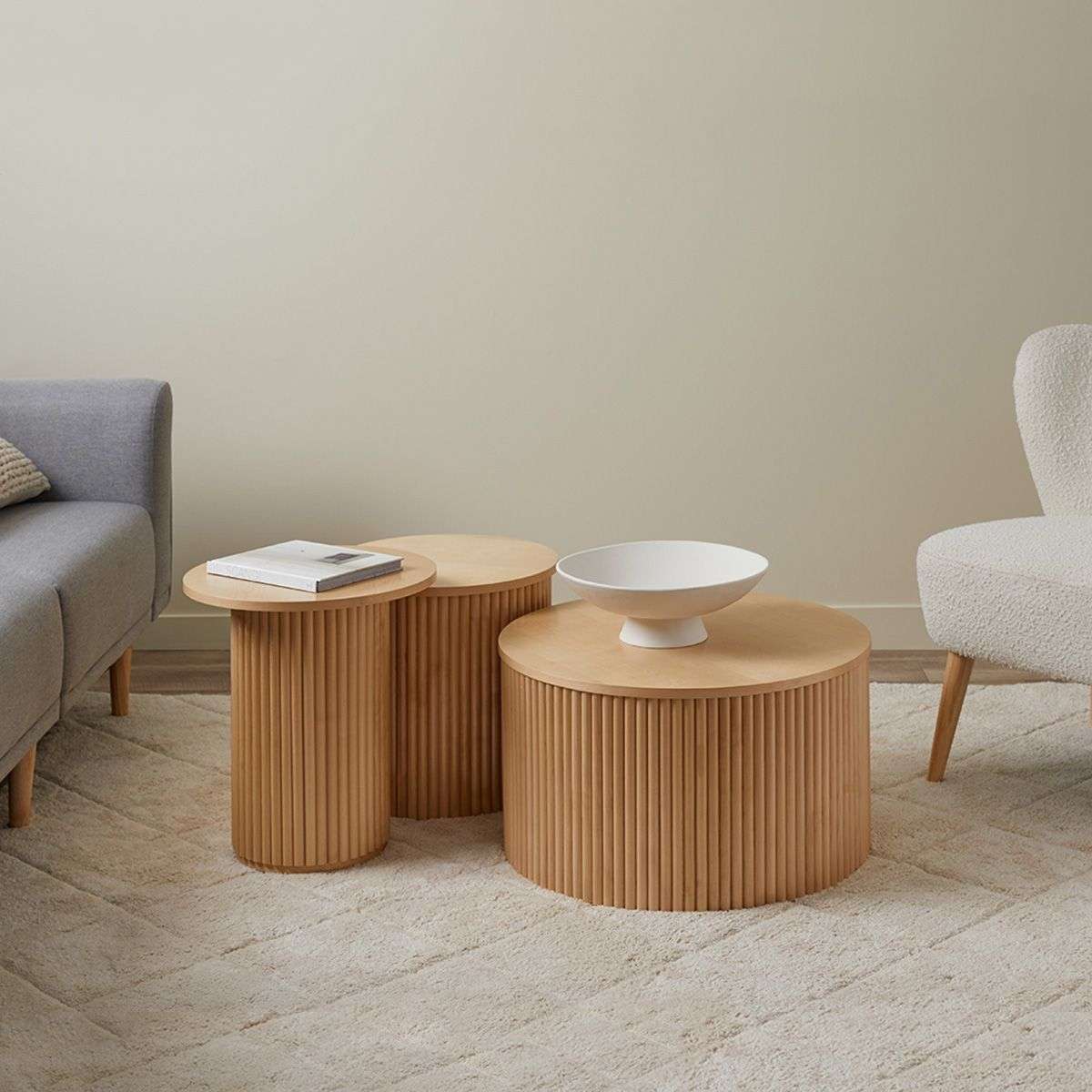 Eve Drum Side Table - Birch