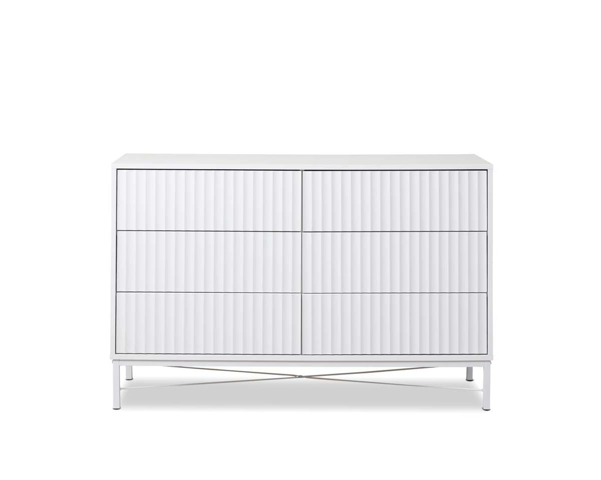 Nyla Six Drawer - White