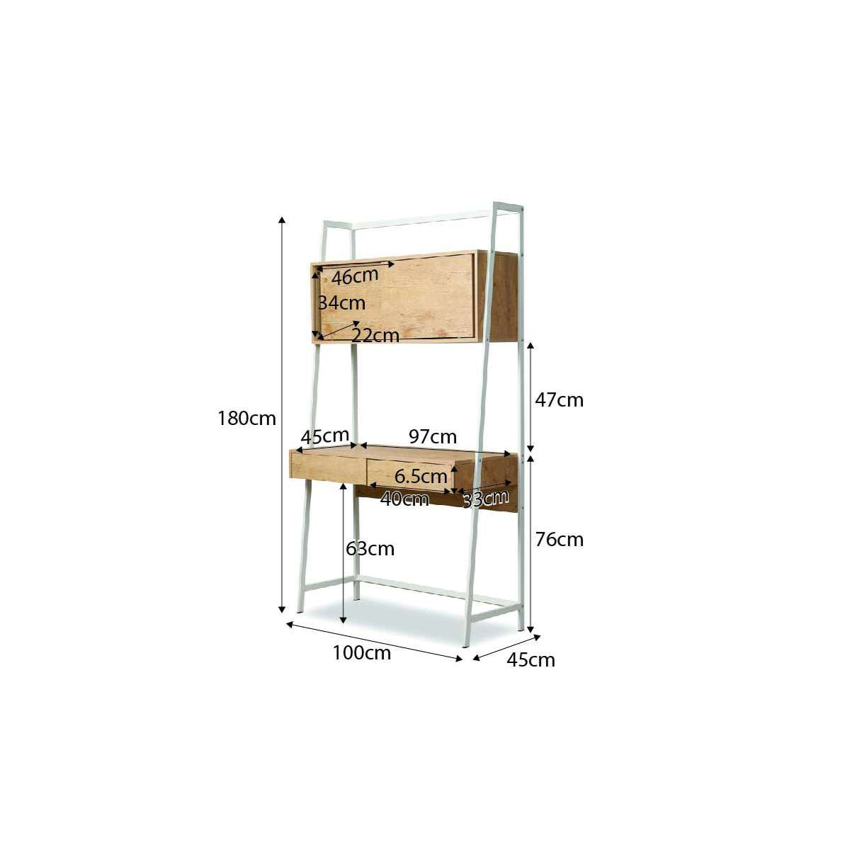 Kent Ladder Desk - White