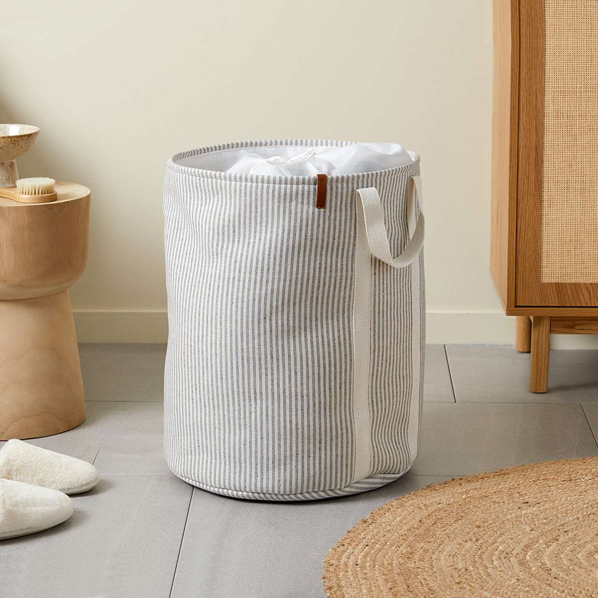 Hamptons Stripe Laundry Hamper