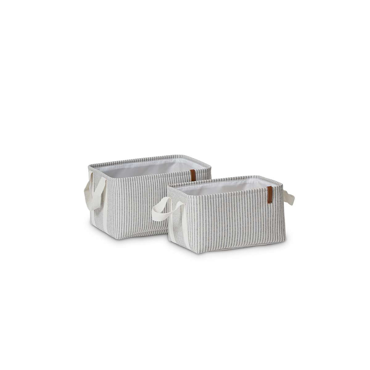 Hamptons Stripe Storage Baskets - Set of 2