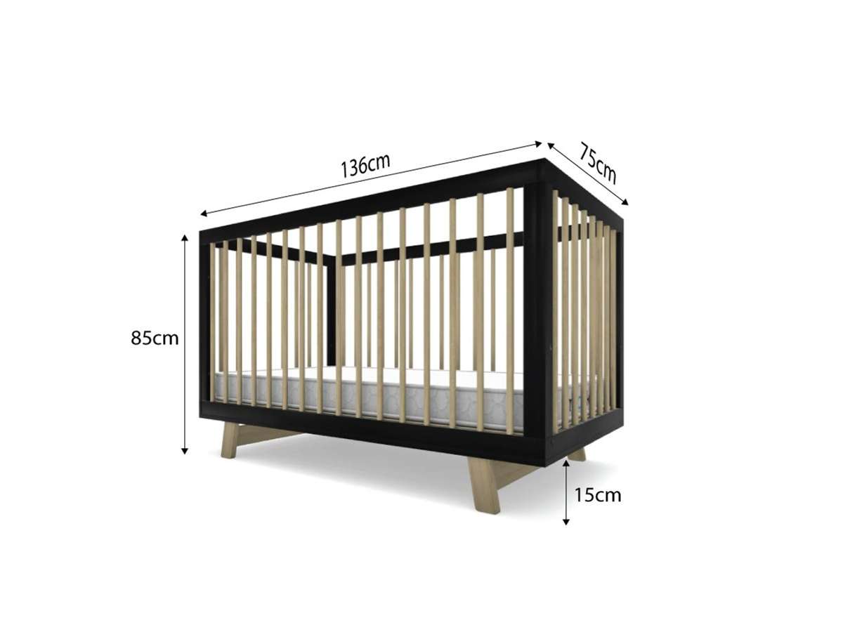 Aspen Classic Cot - Black/Natural