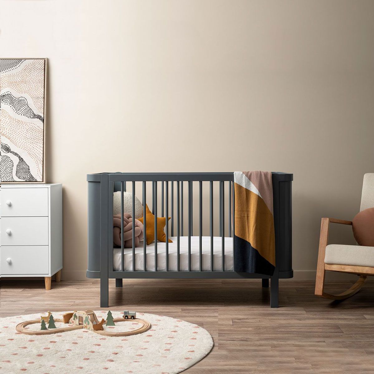Orlando Contemporary Cot - Charcoal