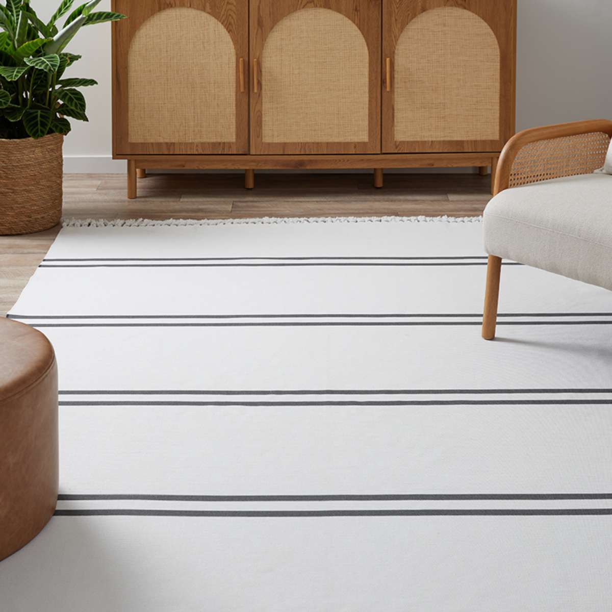 Kobie Cotton Blend Striped Floor Rug - Extra Large