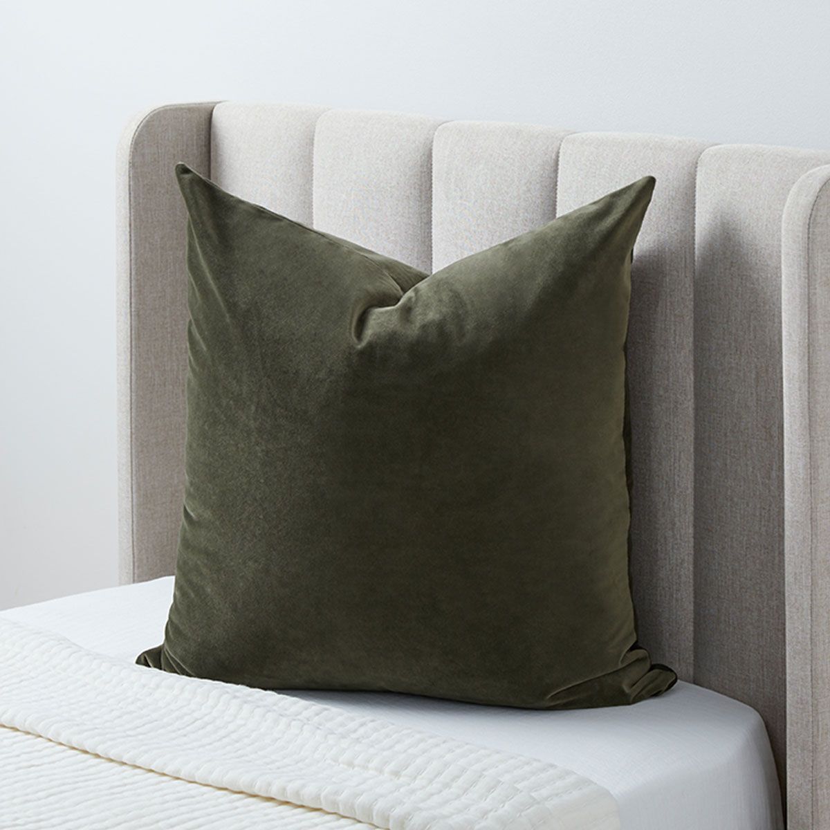 Velvet Euro Cushion Cover - Olive