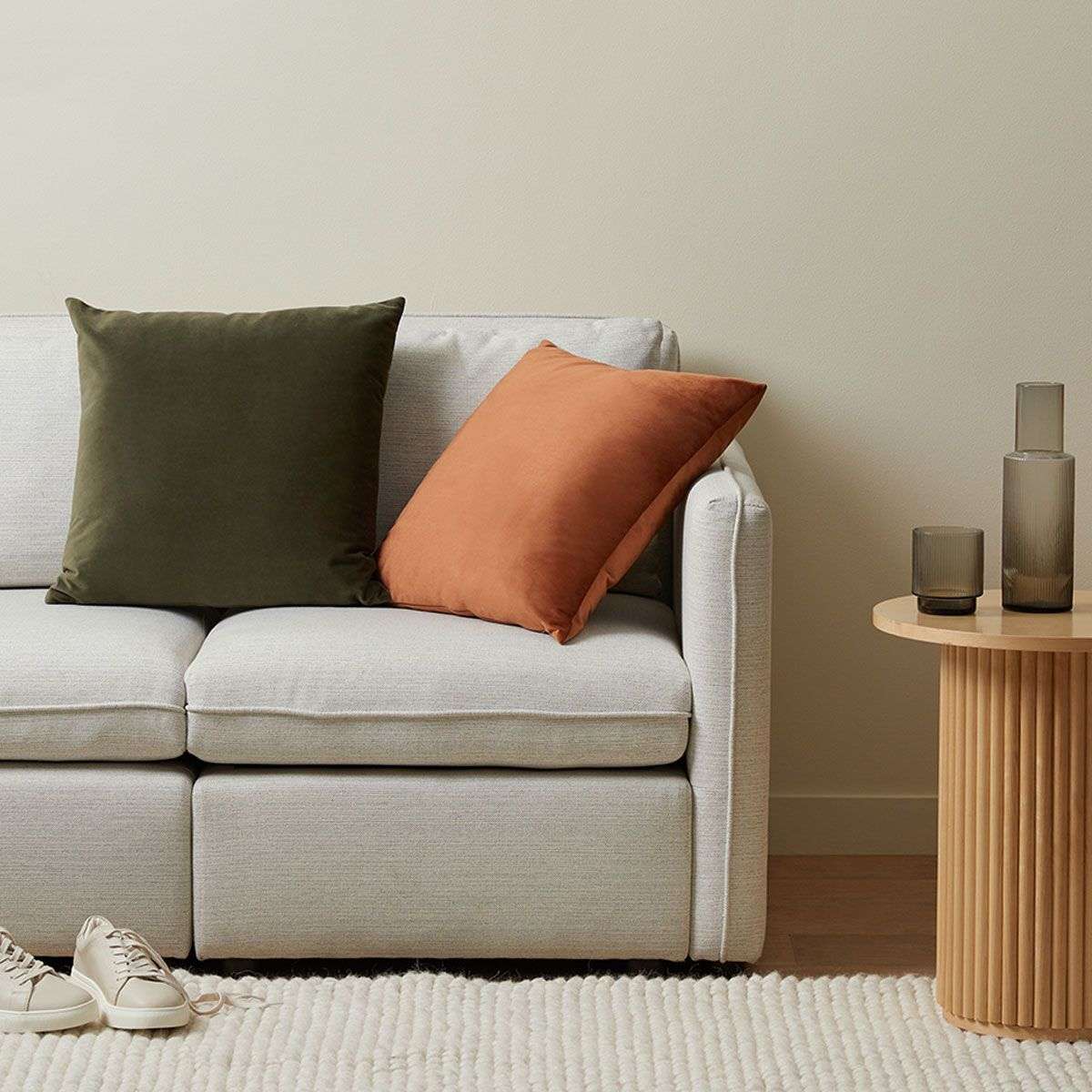Velvet Euro Cushion Cover - Olive