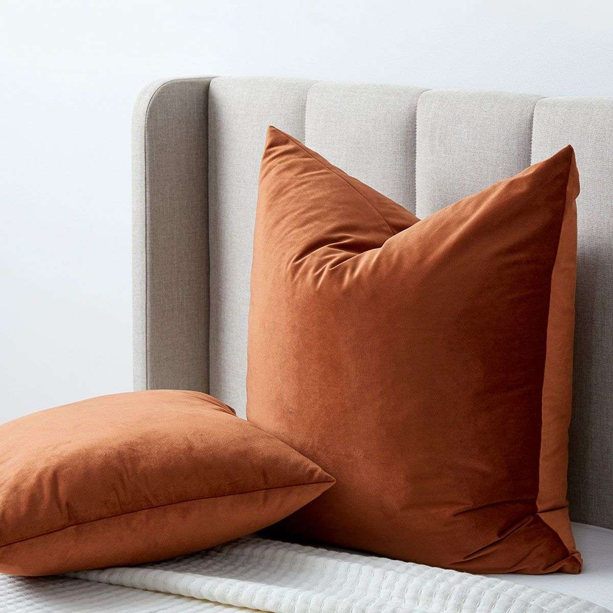 Velvet Euro Cushion Cover - Rust