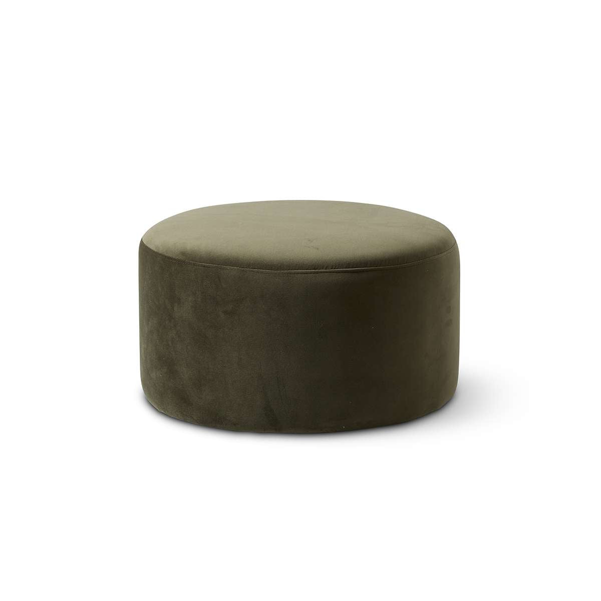 Velvet Ottoman - Large - Olive Green