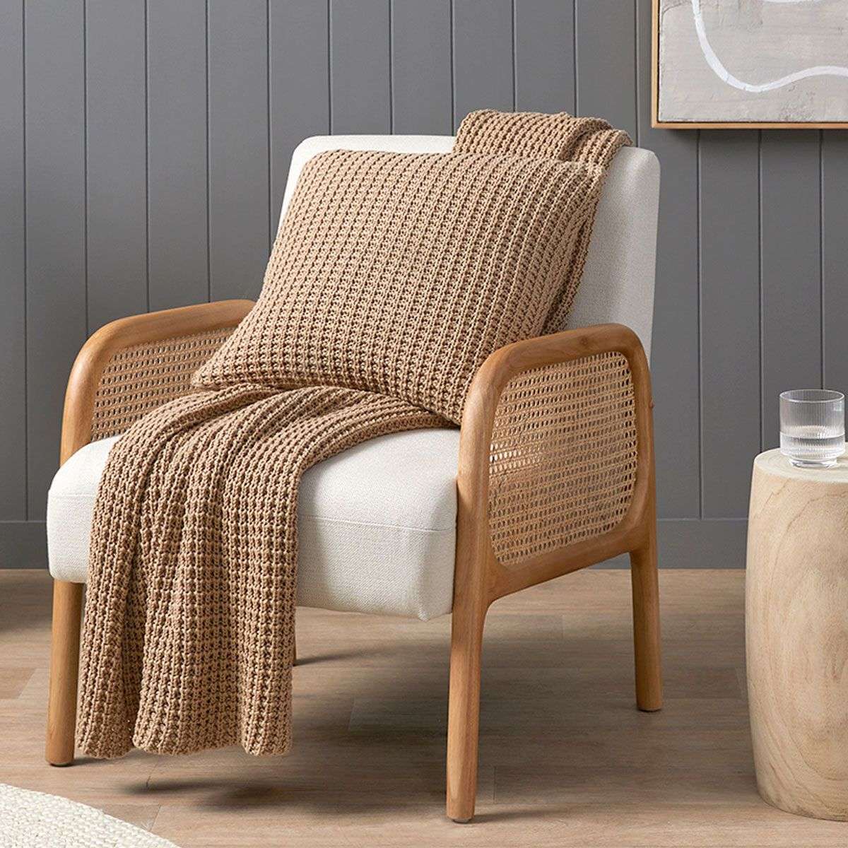 Brennan Knit Cushion Cover - Latte