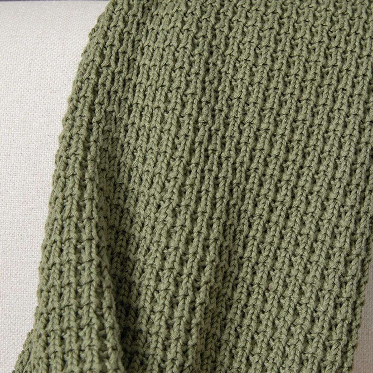 Brennan Knit Throw Rug - Khaki