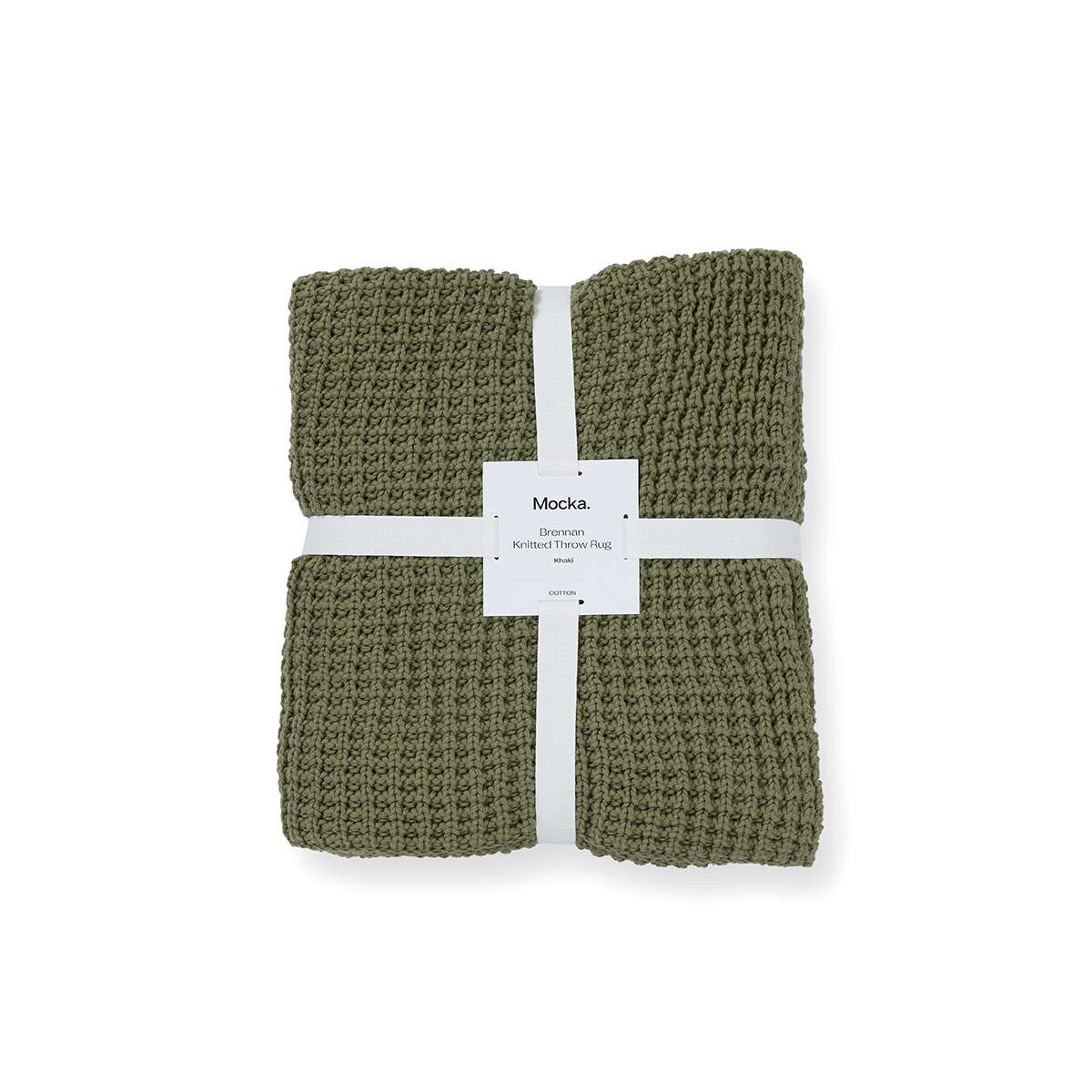 Brennan Knit Throw Rug - Khaki