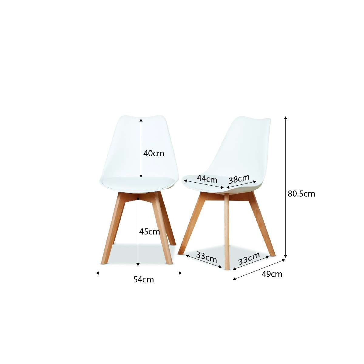 Contemporary Dining Chairs - Set of 2 - White
