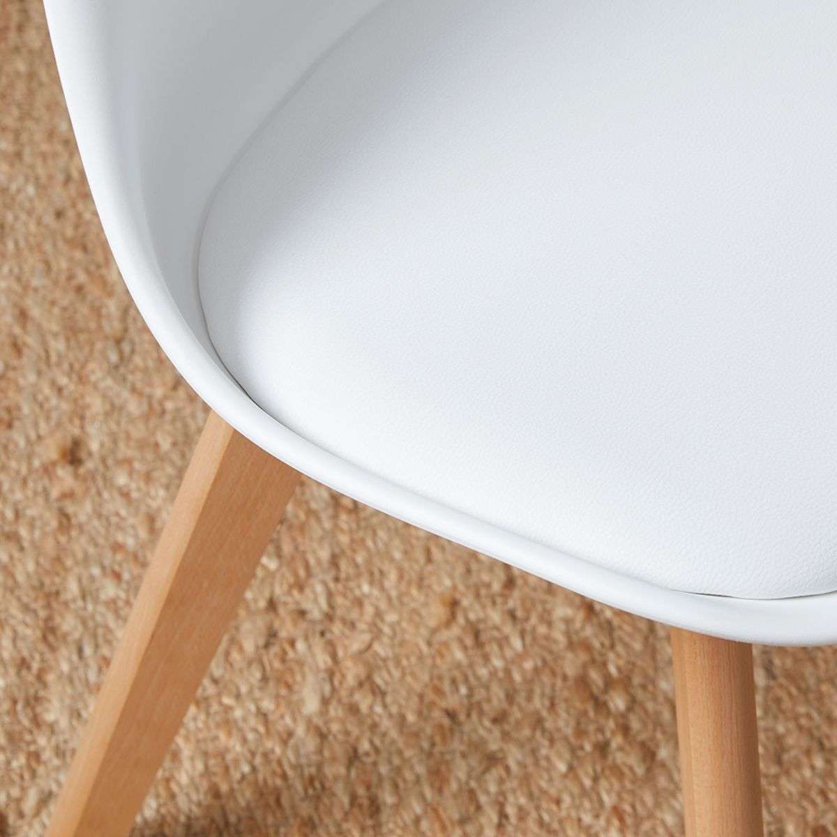 Contemporary Dining Chairs - Set of 2 - White