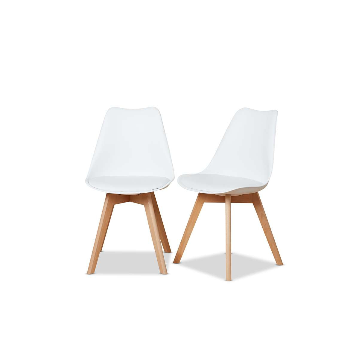 Contemporary Dining Chairs - Set of 2 - White