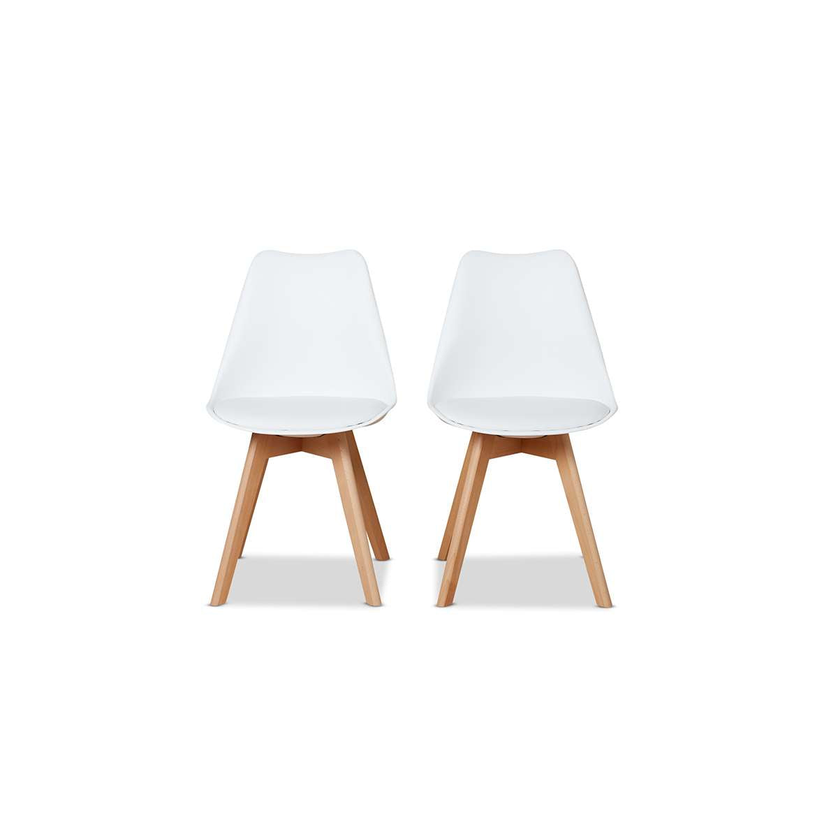 Contemporary Dining Chairs - Set of 2 - White