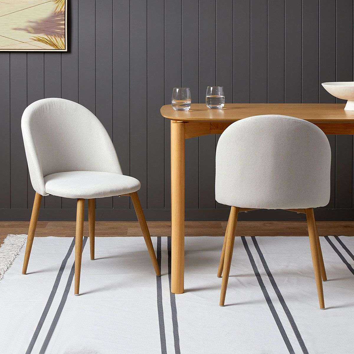 Kyoto Natural and Londyn Cream Five Piece Dining Set