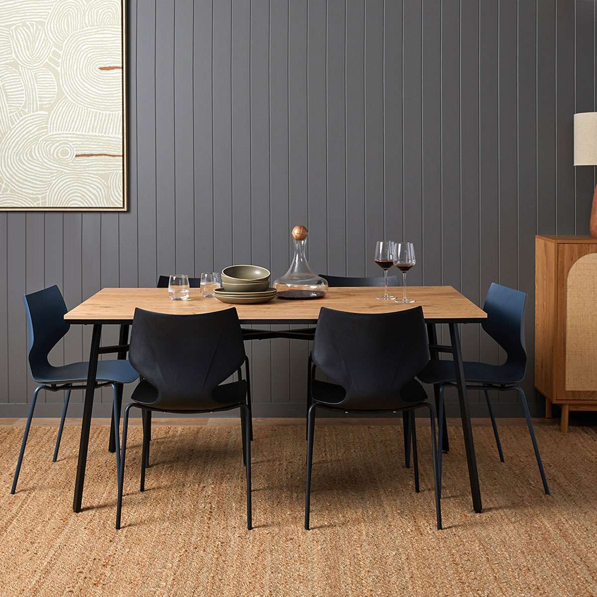 Reese 6 Seater Dining Table - Black