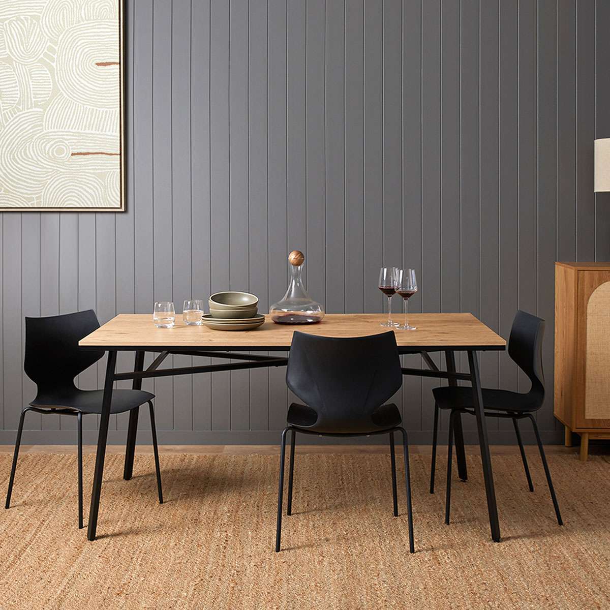Reese 6 Seater Dining Table - Black