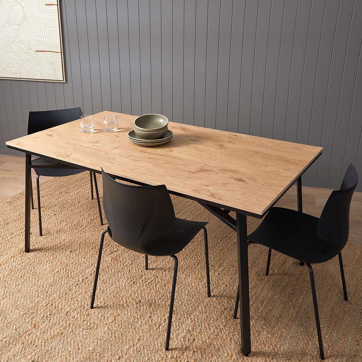 Reese 6 Seater Dining Table - Black