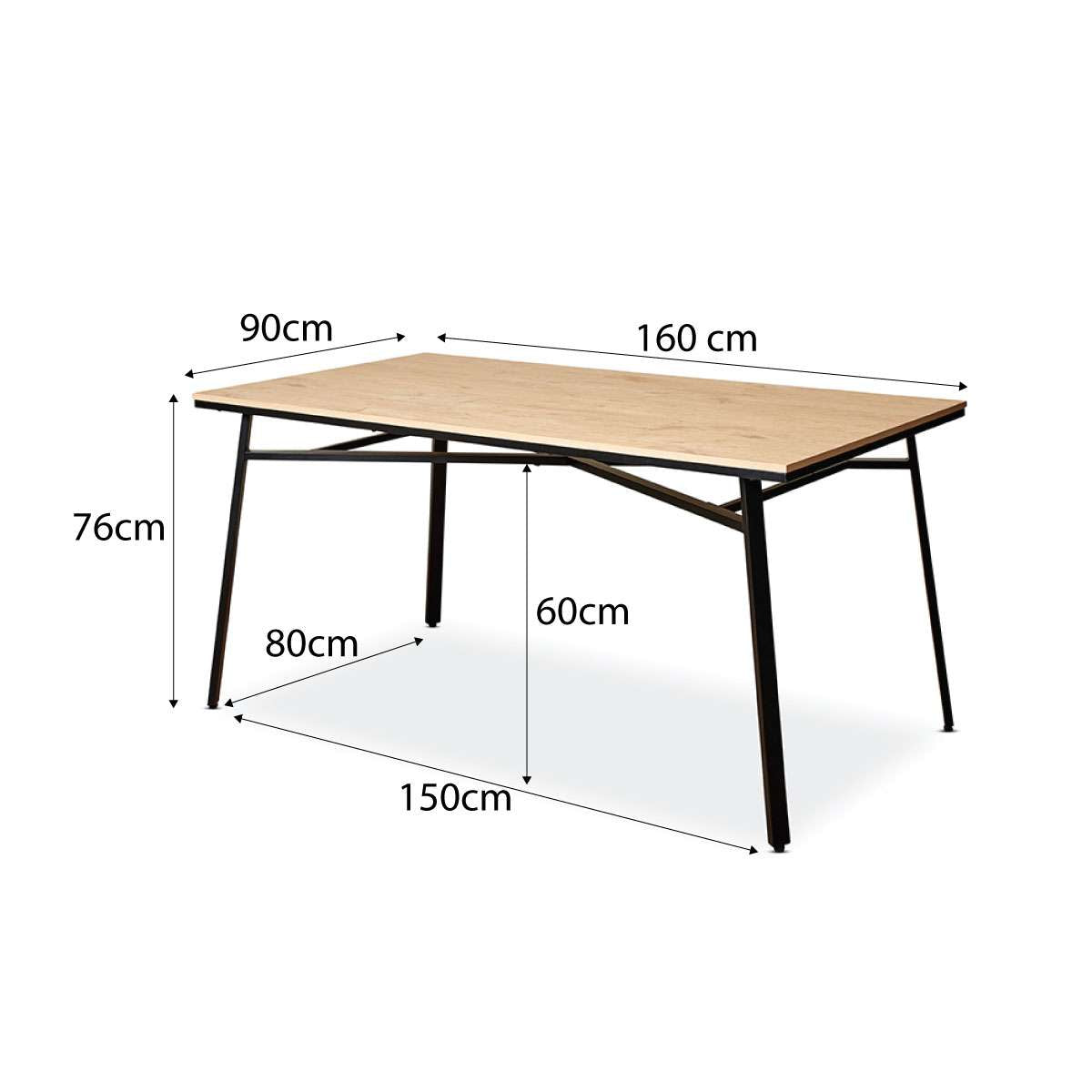 Reese 6 Seater Dining Table - Black