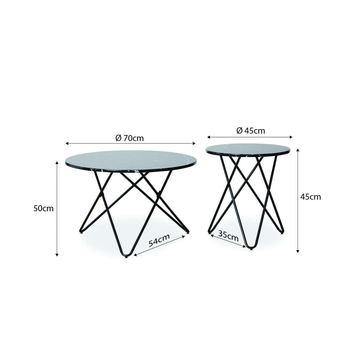 Lewis Coffee Table - Set of 2 - Black