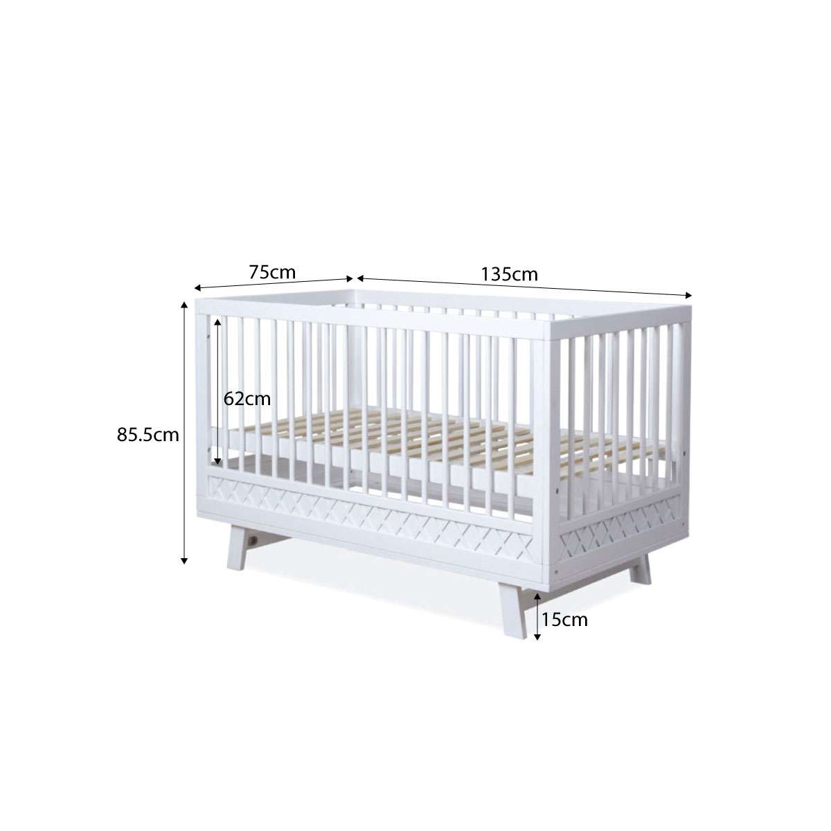 Genevieve White 3-in-1 Cot Conversion Bundle