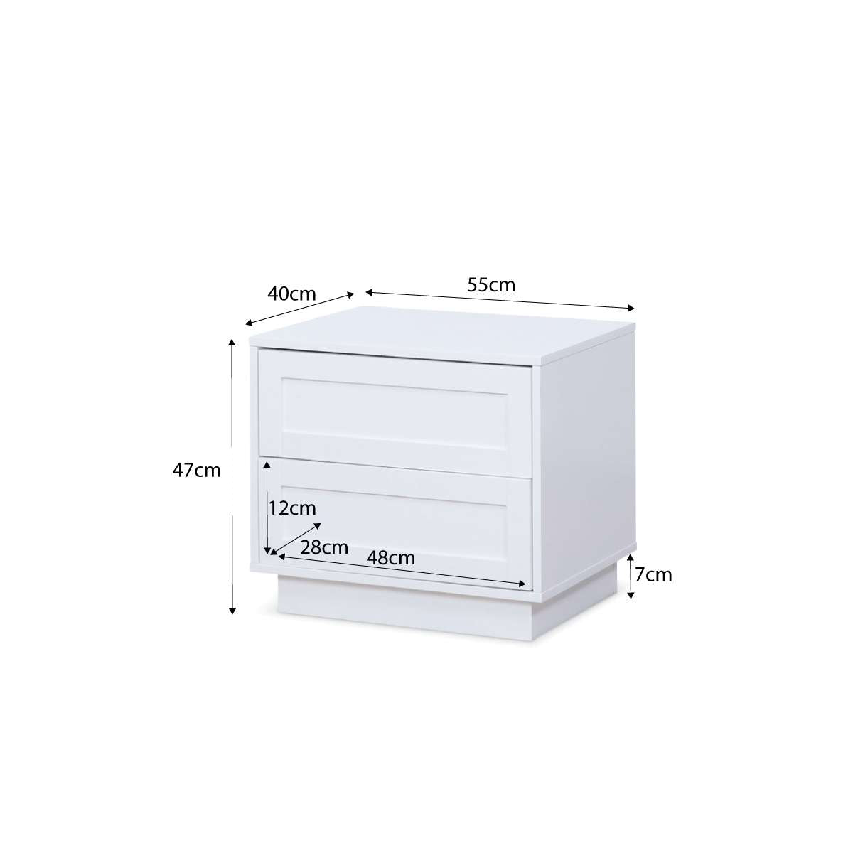 Eros Bedside Table - White