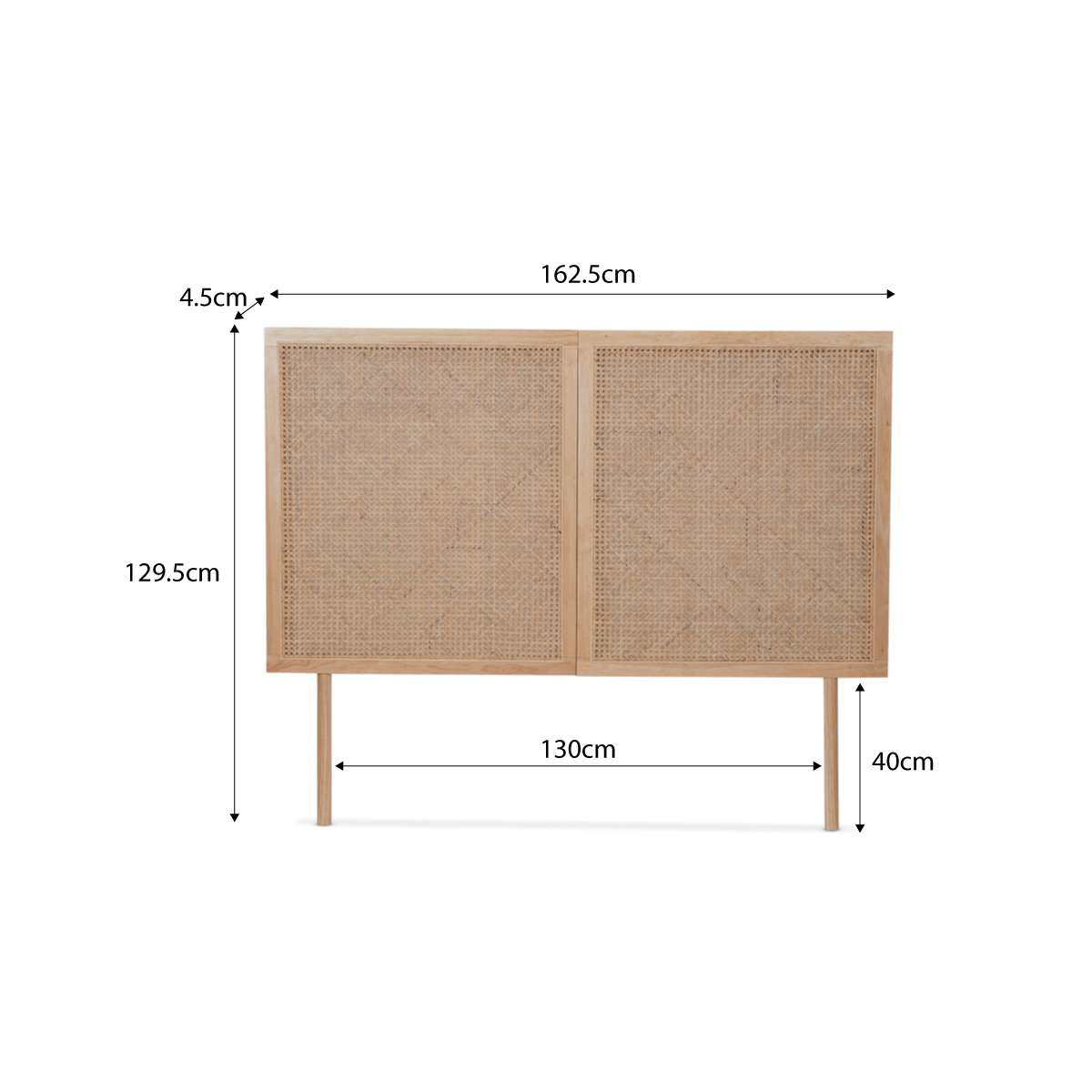 Dillon Rattan Queen Bedhead - Natural