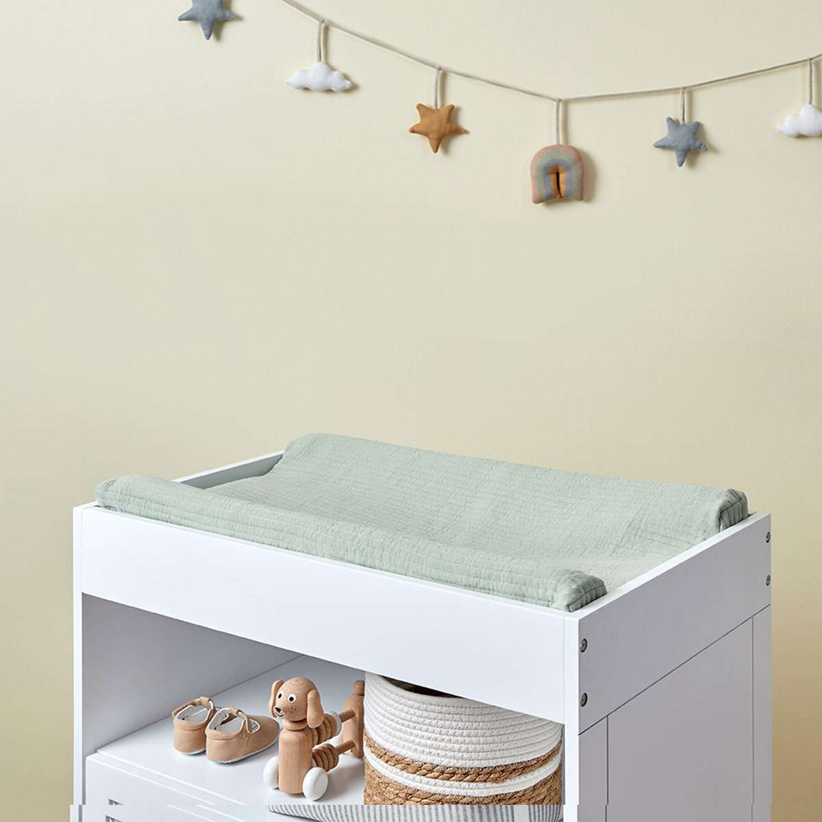 Mocka Cotton Change Mat Cover - Sage Green