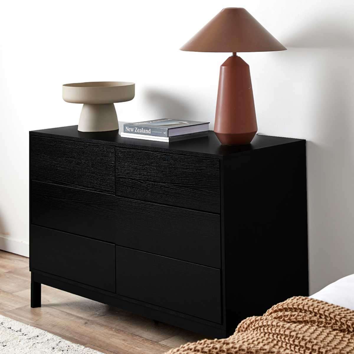 Zander Six Drawer - Black