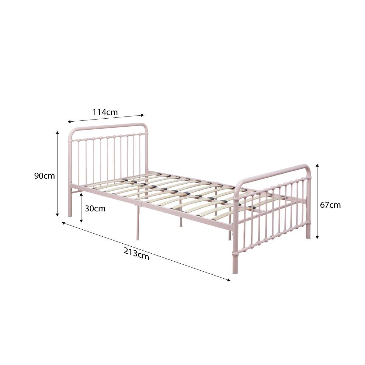 Sonata Bed - King Single - Pink
