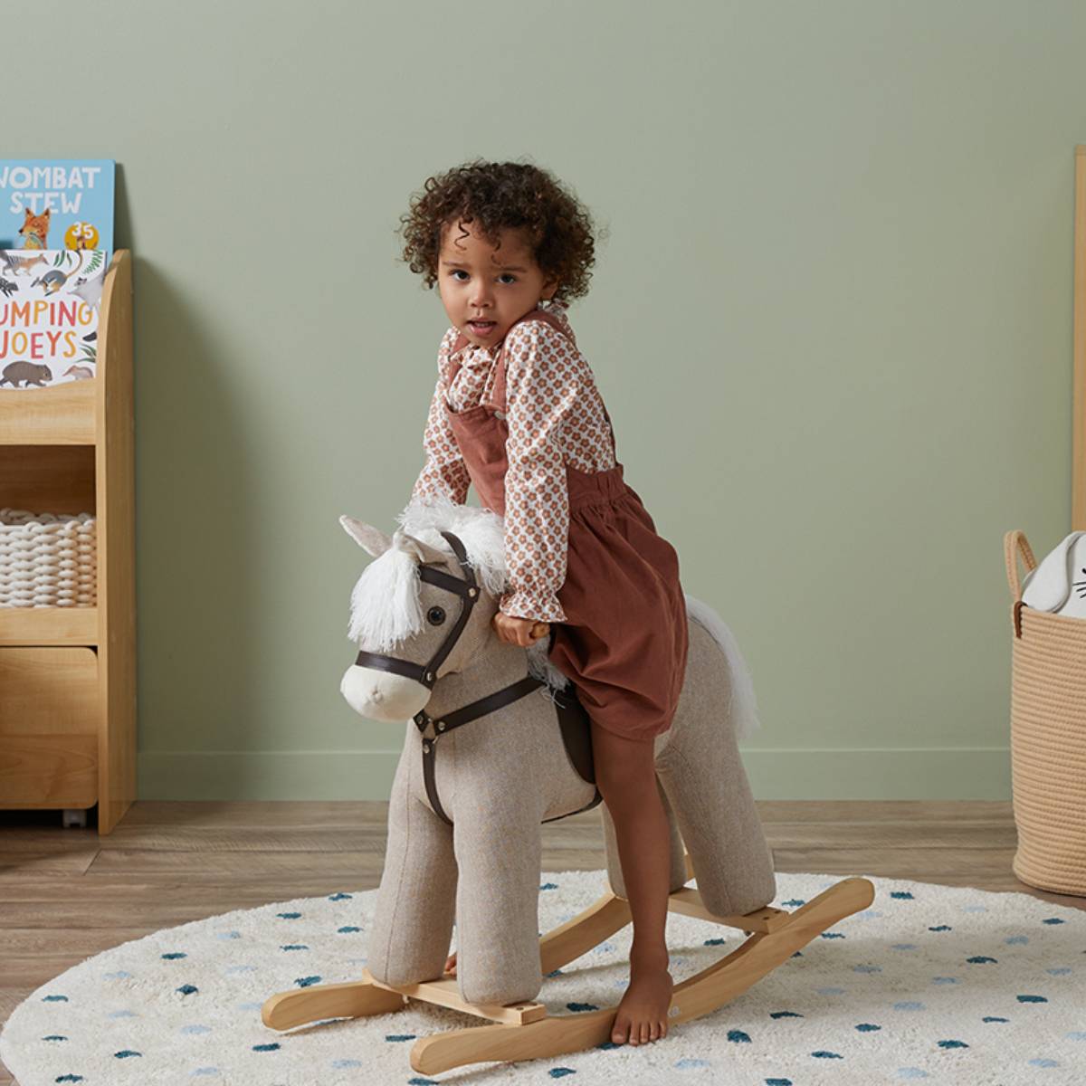Kids Rocking Horse - Beige