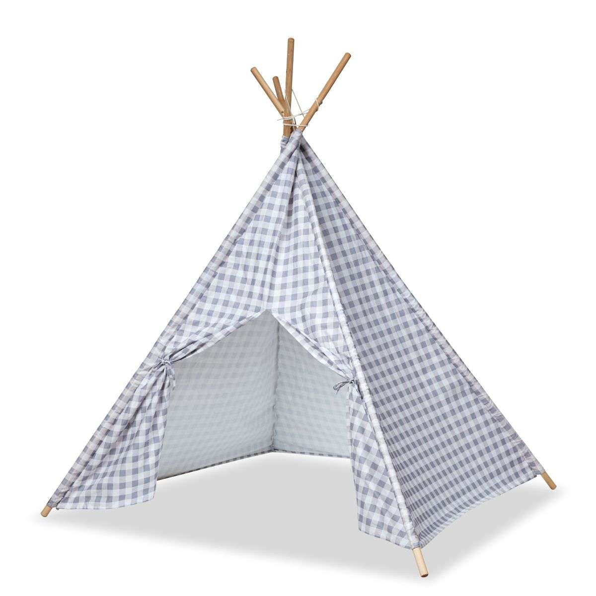 Henley Teepee - Grey Gingham
