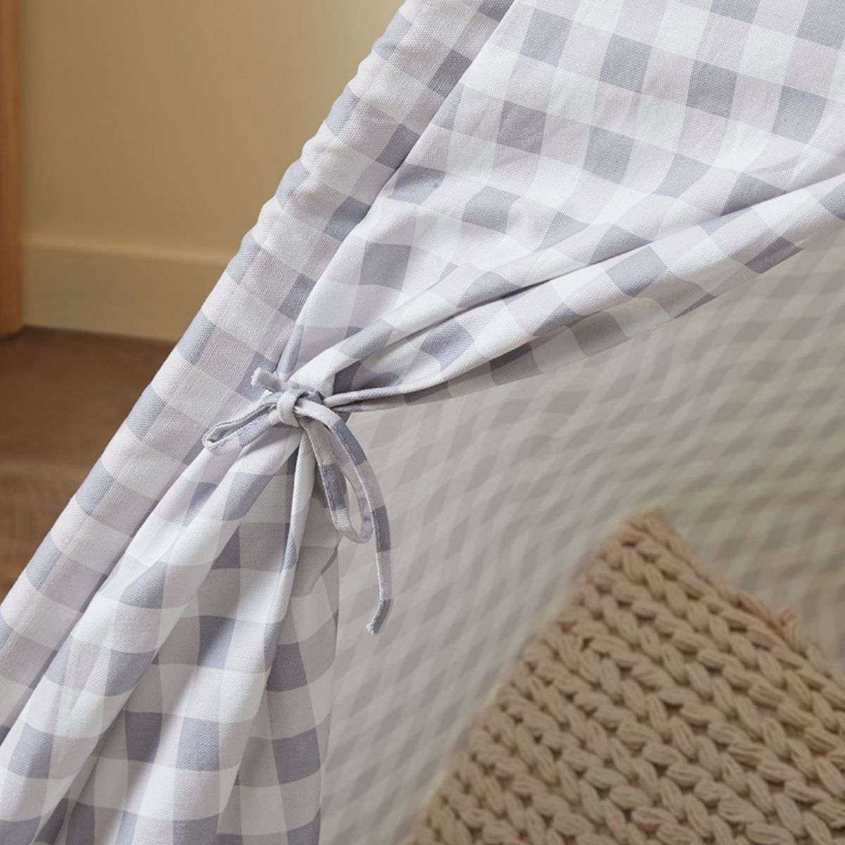 Henley Teepee - Grey Gingham