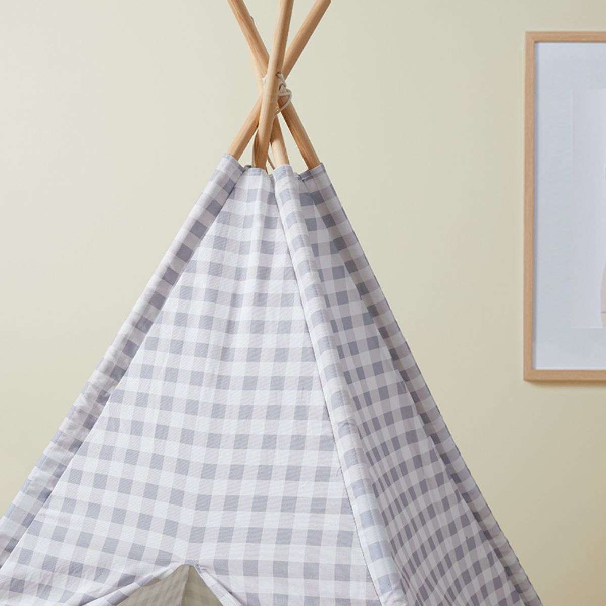 Henley Teepee - Grey Gingham