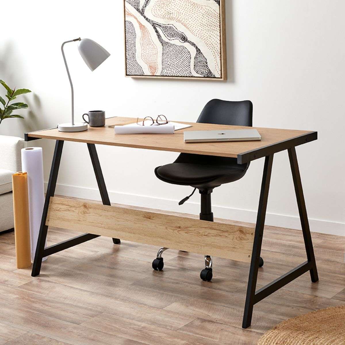 Brixton Trestle Desk - Black