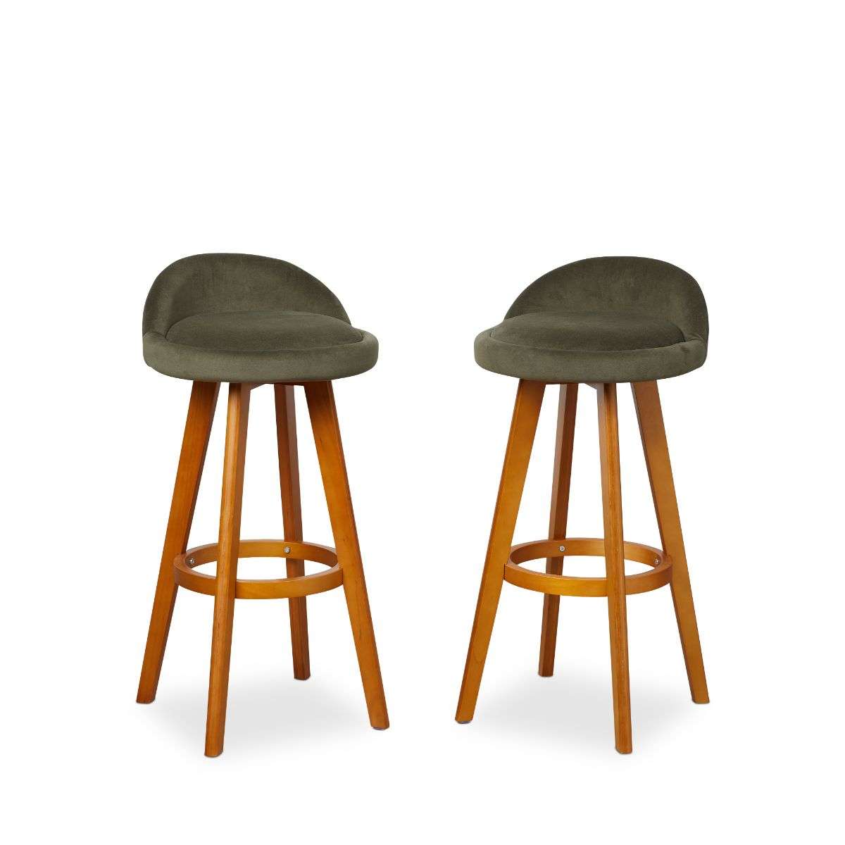 Jamie Bar Stool - Set of 2 - Olive Green