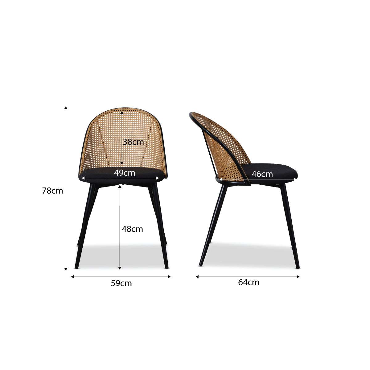 Eve Black Table and Avila Seven Piece Set