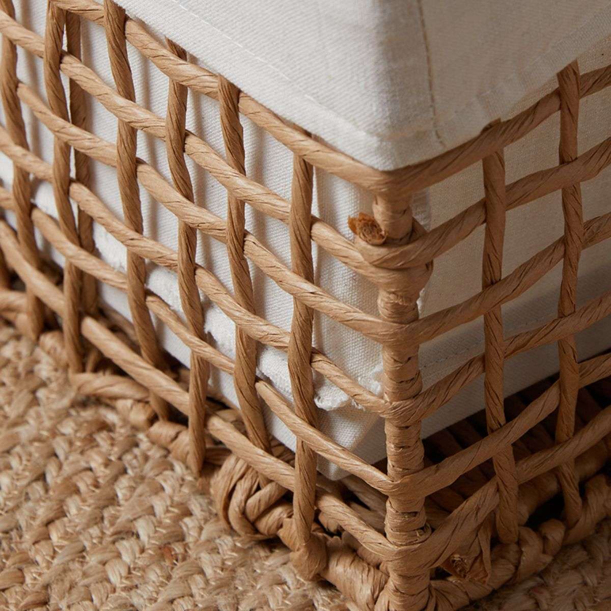 Rattan Look Cube Basket