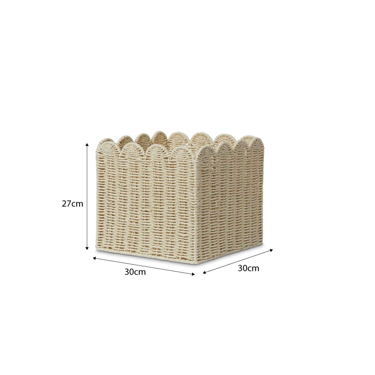 Scalloped Cube Basket - Bundle of Four