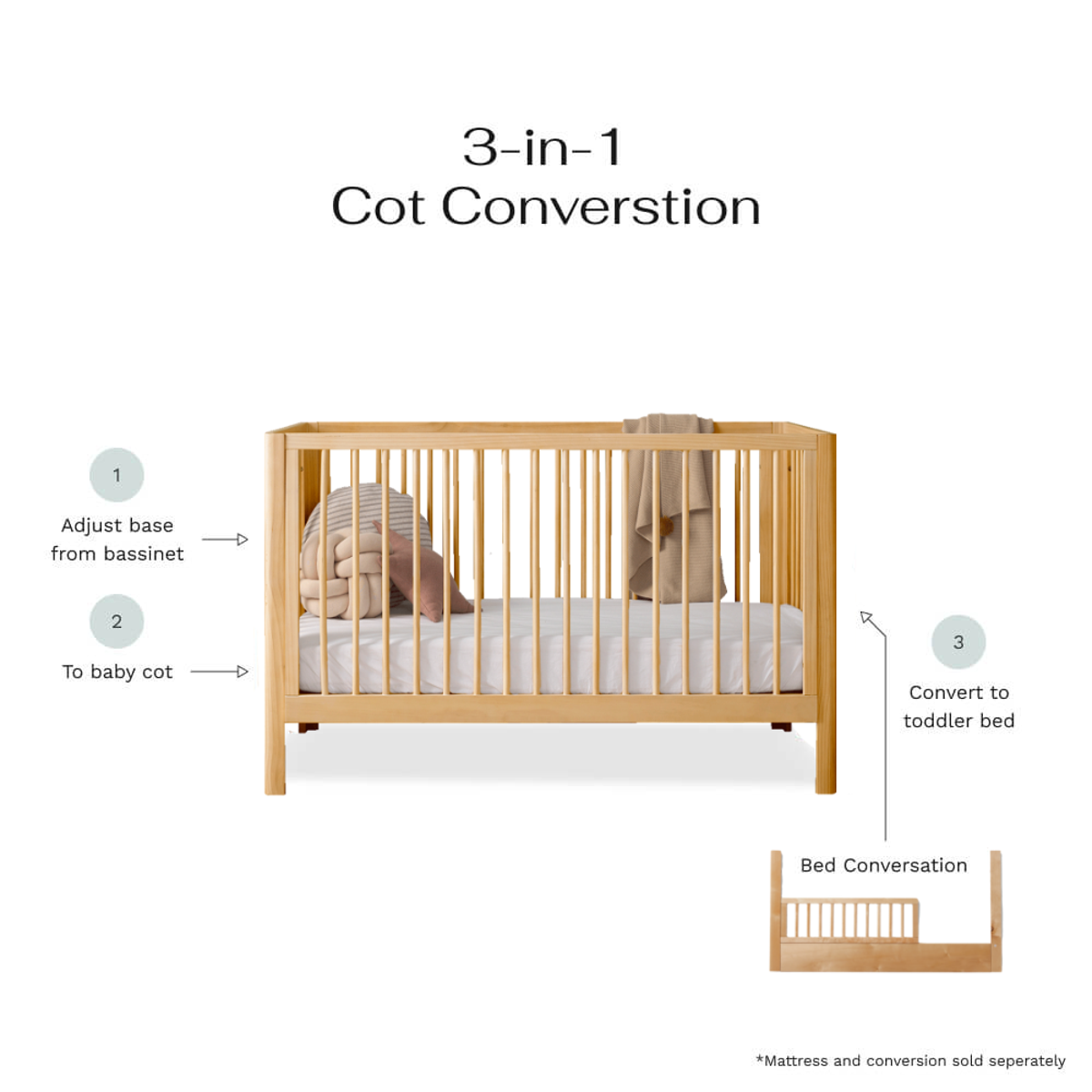 Octavia Coastal Cot - Natural