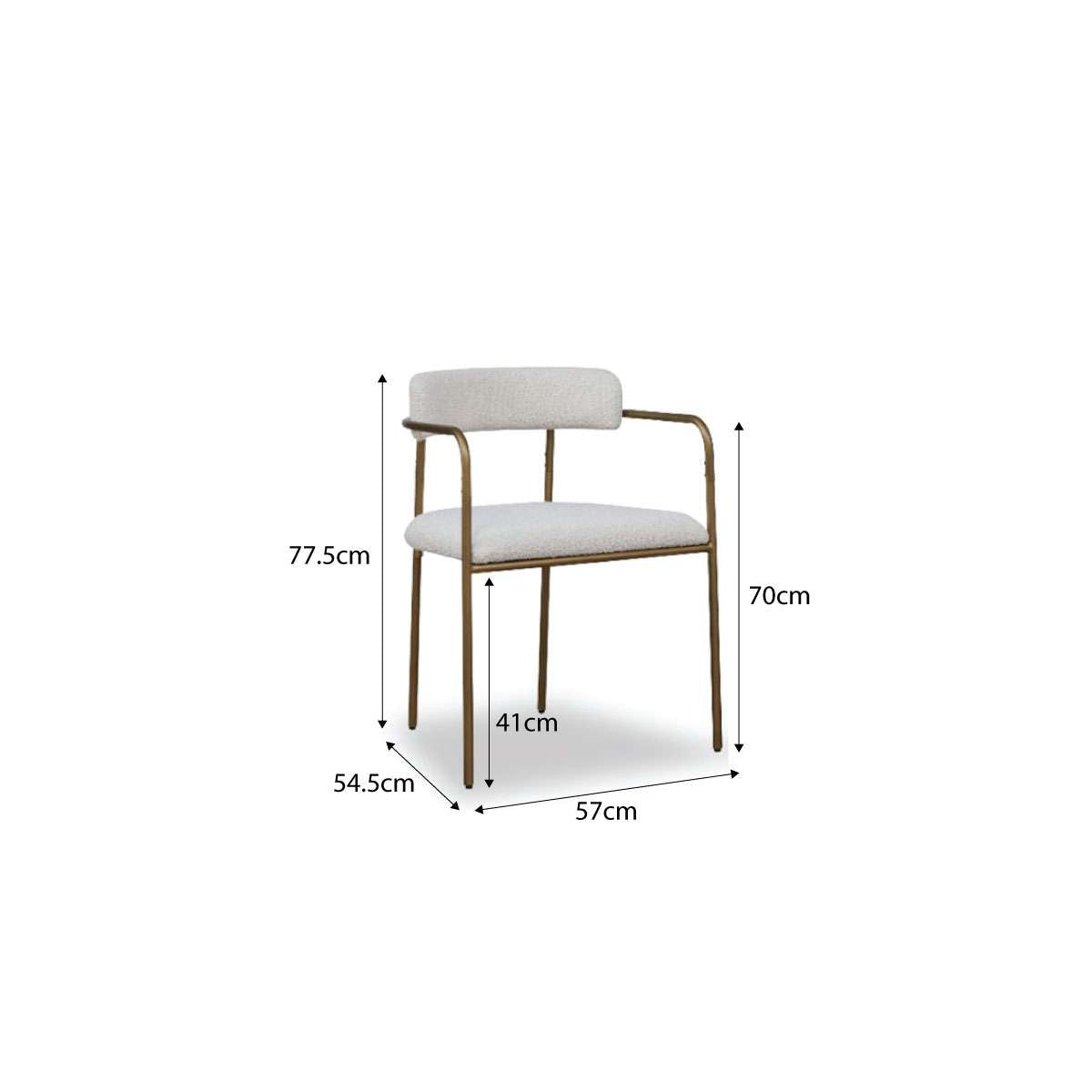 Celine Dining Chair - Set of 2 - Cream Boucle