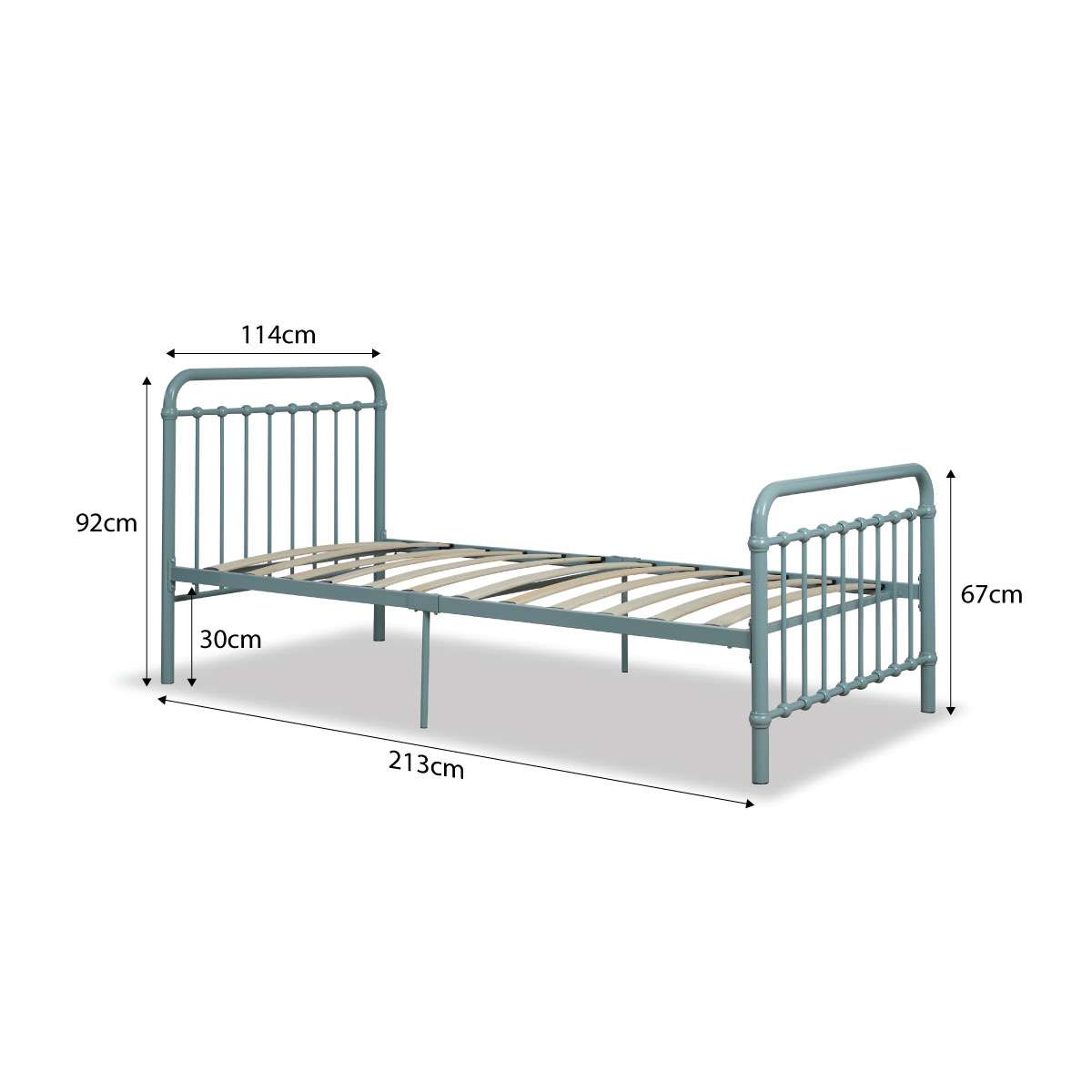 Sonata Bed - King Single - Sage Green