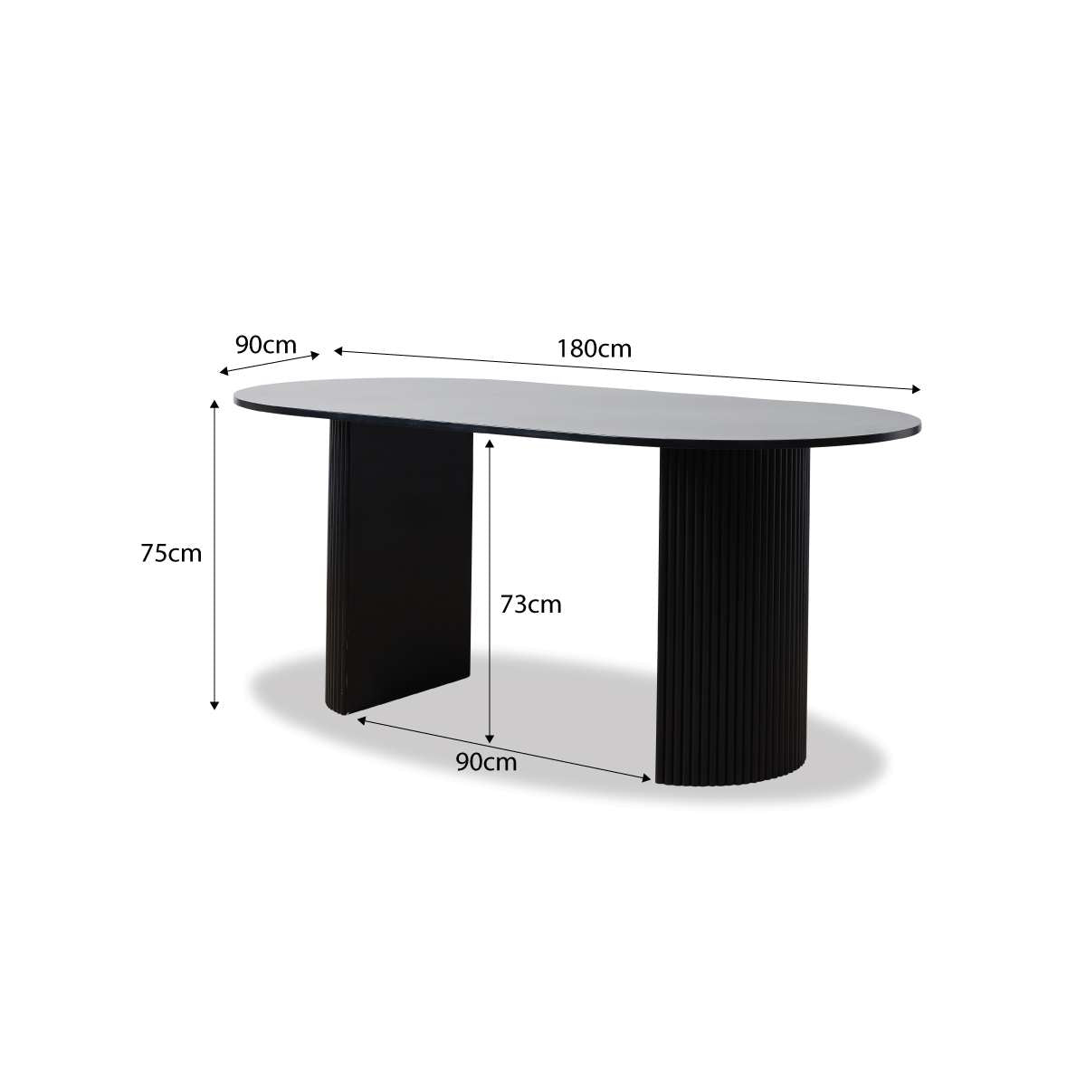 Eve Black Table and Avila Seven Piece Set